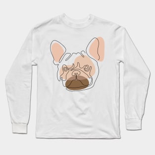 Modern One line Abstract Frenchie Long Sleeve T-Shirt